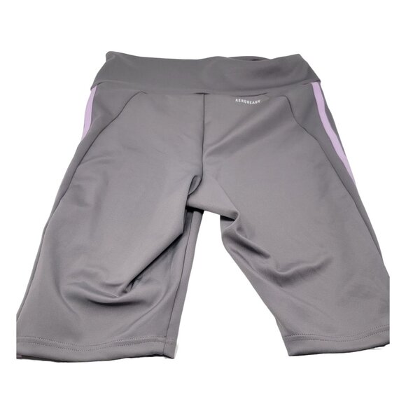Adidas Aeroready Tights Workout Bike Shorts Size Small Gray Purple - Picture 3 of 7